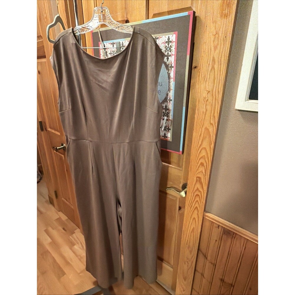 New Old Navy Romper Jumpsuit 2XL XXL Tan Brown Wide Leg Palazzo One Piece Pants